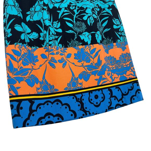 NWT Anthropologie Plenty by Tracy Reese Orange Blue Floral Print Pencil Skirt 0 - Picture 2 of 8